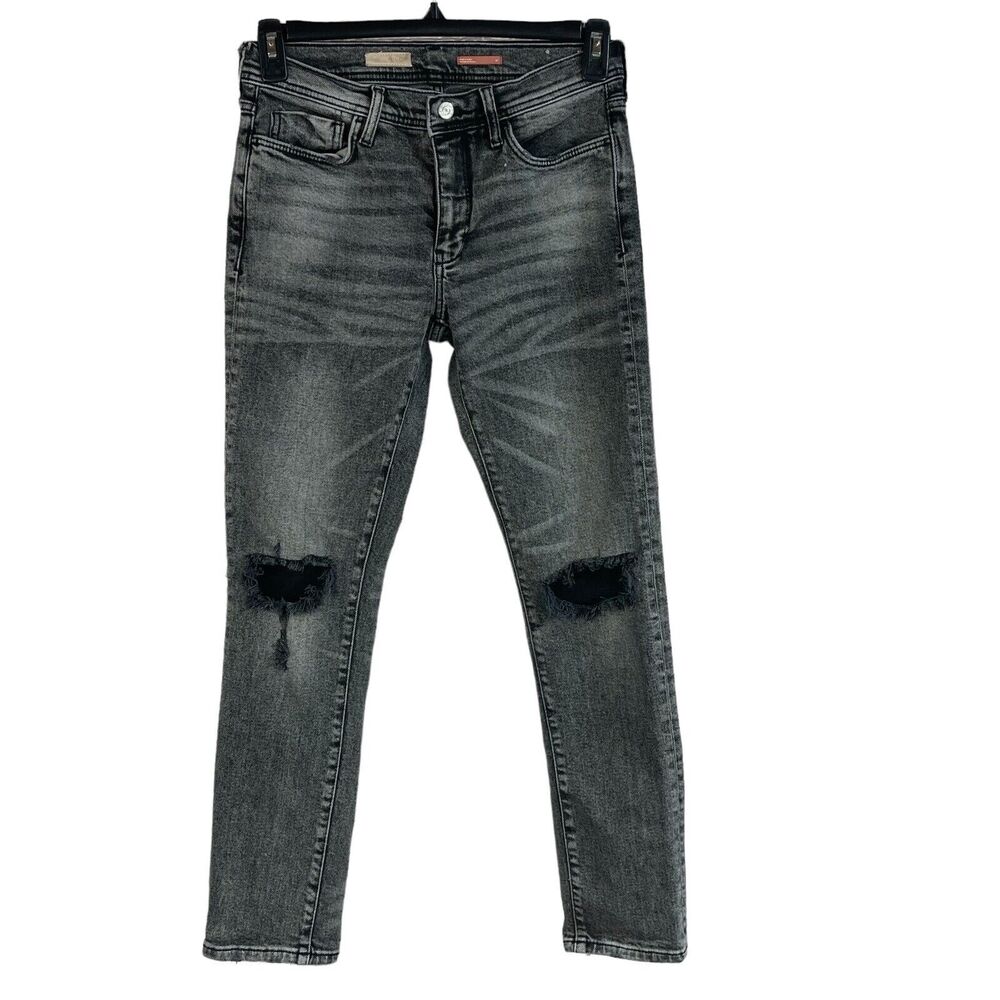Pilcro and the Letterpress SZ 27 Slim Boyfriend Jeans Mid-Rise Distressed Black